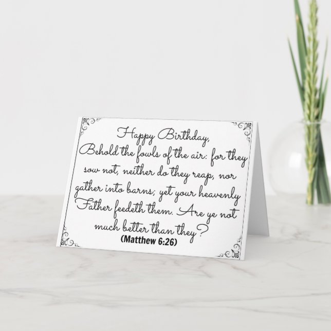June 26 Bible Birthday card with Matthew verse (Front)