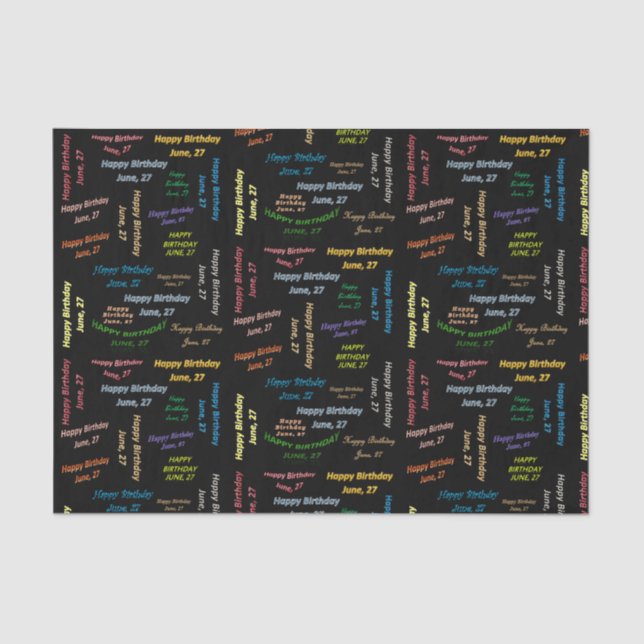 June, 27 Birthday Tissue Paper (Front)