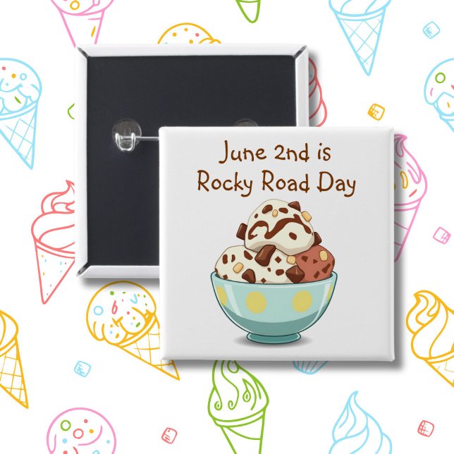 June 2nd is National Rocky Road Day | Food Holiday Button (Creator Uploaded)
