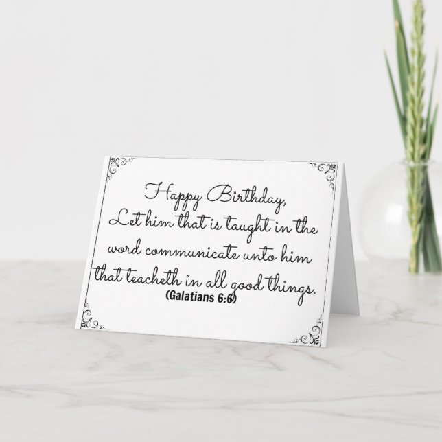 June 6 Bible Birthday Verse with Galatians verse Card (Front)