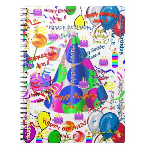 June 8 Birthday Notebook