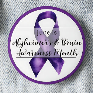 June Alzheimer's & Brain Awareness Month Button