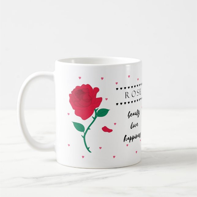 June Birth Flower Mug with Flower Meanings (Left)