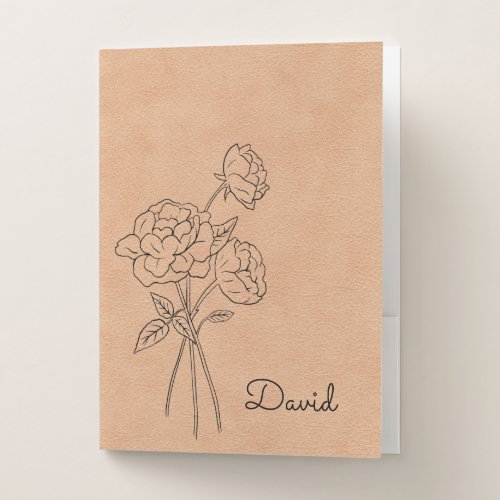 June Birth Flower Personalized  Pocket Folder