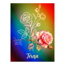 June Birth Flower-Rose. Customize Name. Great Gift Poster