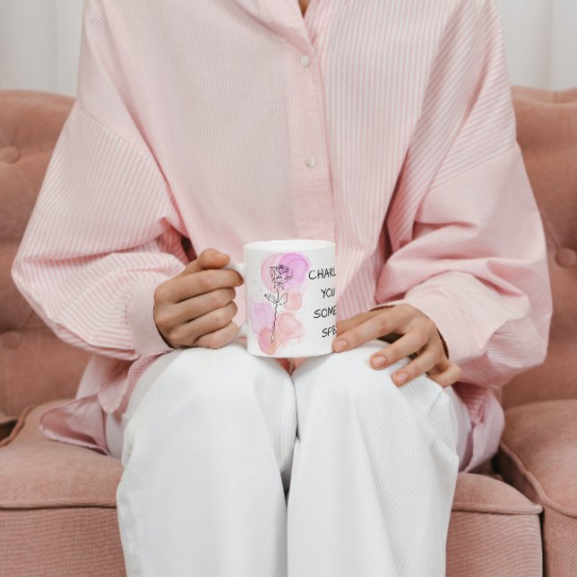 June Birth Flower Rose Pink Purple Line Art  Mug (Creator Uploaded)