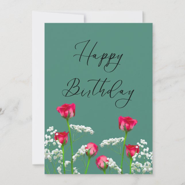 June Birth Flower Roses Card (Front)