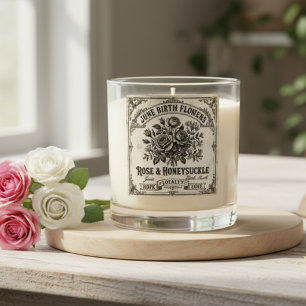 June Birth Flowers Rose Honeysuckle Symbolic Gift Scented Candle
