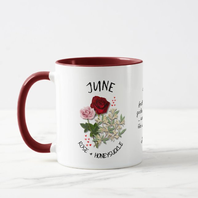 JUNE Birth Month Flower Custom Name Christian Mug (Left)
