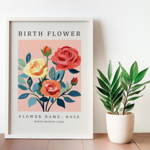 June Birth Month Flower Market Canvas Print