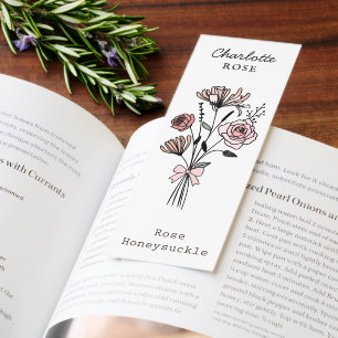 June Birth Month Flower Personalized Bookmarks