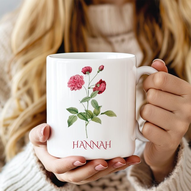 June Birth Month Flower Pink Red Roses Coffee Mug (Creator Uploaded)
