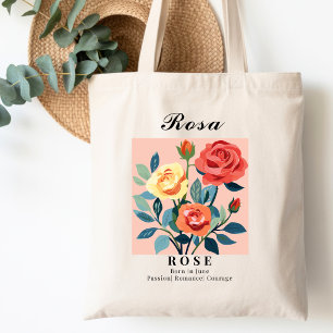June Birth Month Flower Rose Bridal Shower Favors Tote Bag