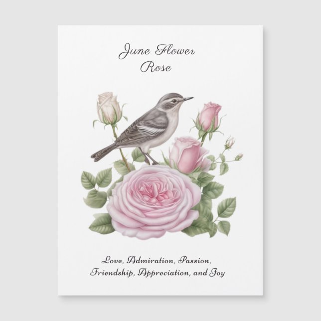 June Birth Month Flower Rose Elegant Birthday (Front)