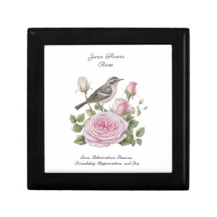 June Birth Month Flower Rose Elegant Birthday Gift Box