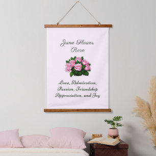 June Birth Month Flower Rose Timeless Floral Hanging Tapestry