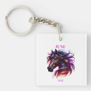 June Birth Month Spirit Animal Horse Keychain