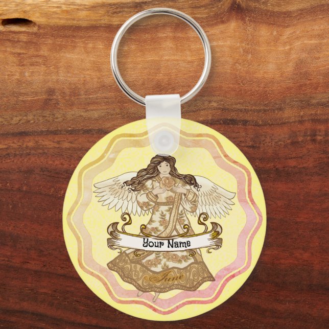 June Birthday Angel Keychain (Front)