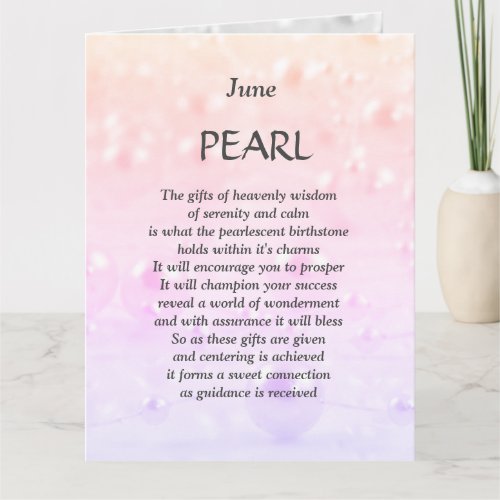 June birthday birthstone Pearl Greeting Card