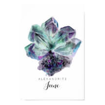 June Birthstone - Alexandrite Watercolor | Poster
