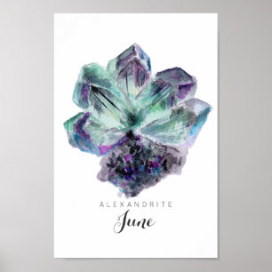June Birthstone - Alexandrite Watercolor Poster