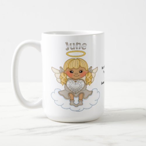 June Birthstone Angel Blonde Coffee Mug