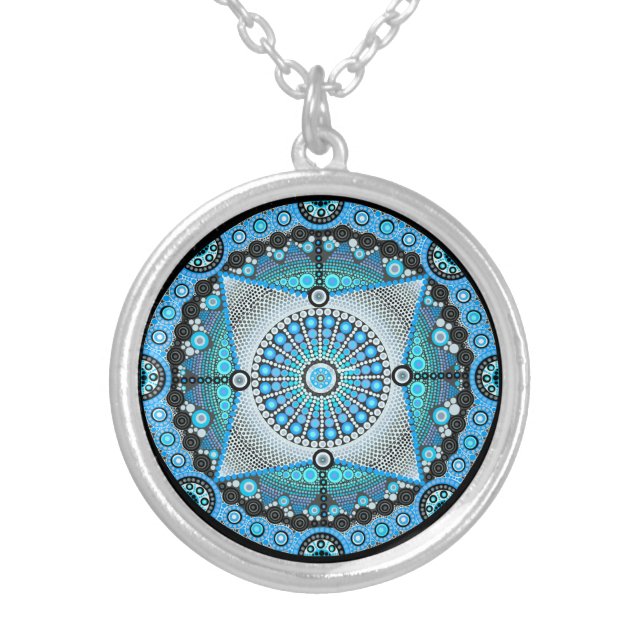 June Birthstone Moonstone Mandala Necklace (Front)