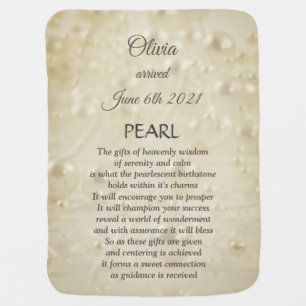 June Birthstone Pearl design Baby Blanket