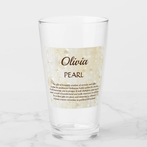 June Birthstone Pearl design  Glass