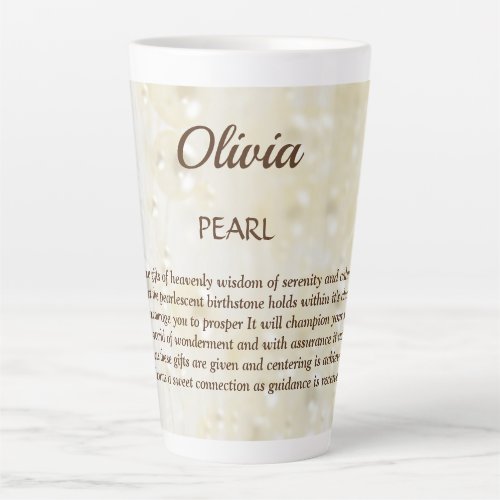 June Birthstone Pearl design Latte Mug