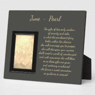 June Birthstone Pearl Plaque