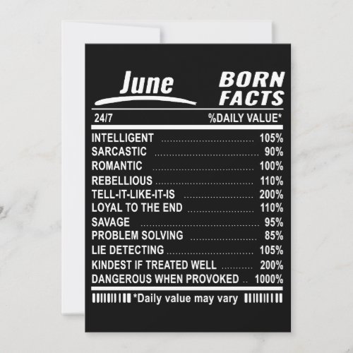 june born facts birthday t_shirts card