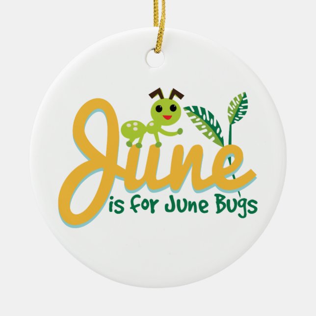 June Bug Ceramic Ornament (Front)