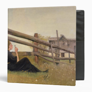 June. Girl Blowing Dandelion Seeds, 1899 3 Ring Binder