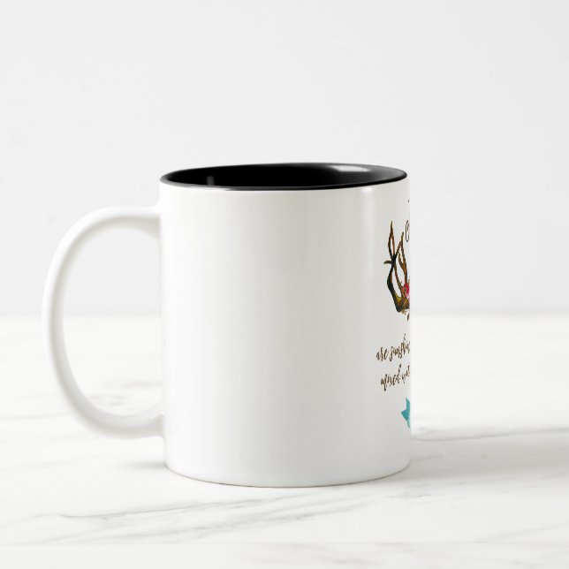 June Girls Are Sunshine. Boho Skull Bohemian Two-Tone Coffee Mug (Left)