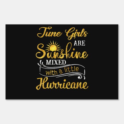 June Girls Are Sunshine Mixed Little Hurricane Sign