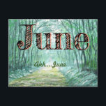 JUNE HAPPY MONTH by Slipperywindow Postcard<br><div class="desc">June is in the thick of warmer weather and getting out and doing things. Ahh. Art by Slipperywindow.</div>