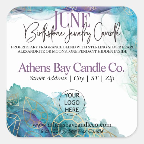June Hidden Jewelry Candle Product Label