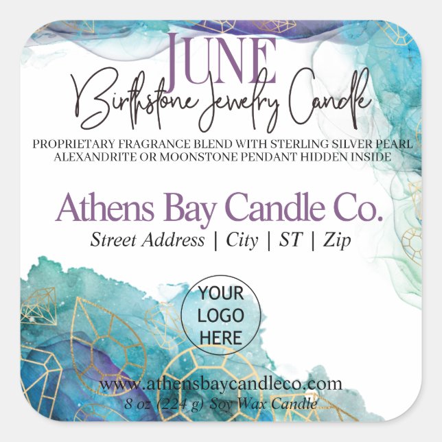 June Hidden Jewelry Candle Product Label (Front)