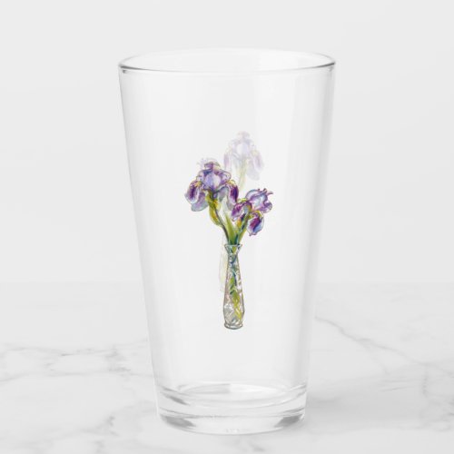 June Iris original art Glass Cup