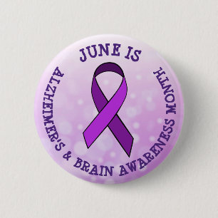 June is Alzheimer's & Brain Awareness Month Button