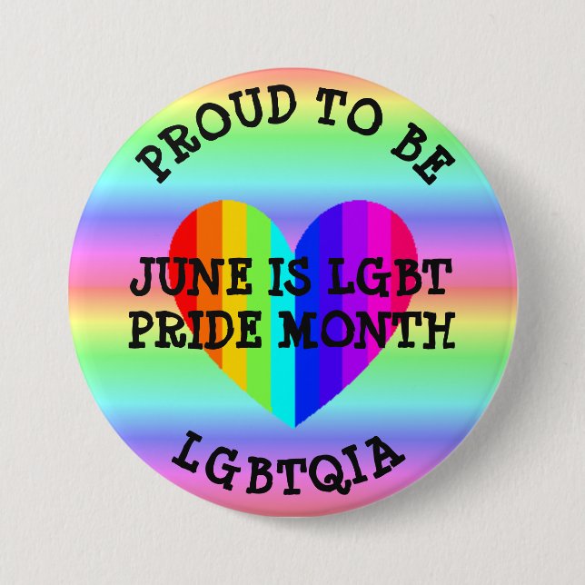 June is LGBT Pride Month Button (Front)