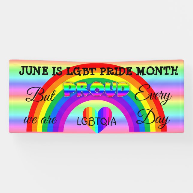 June is LGBT Pride Month Button Banner (Horizontal)