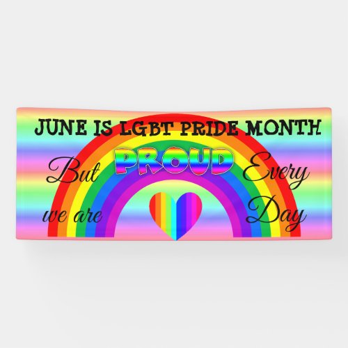 June is LGBT Pride Month Button Banner