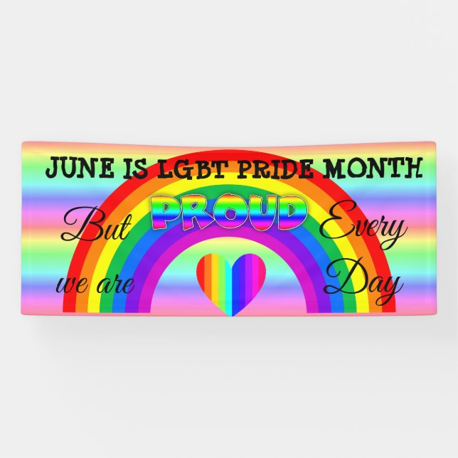 June is LGBT Pride Month Button Banner (Horizontal)