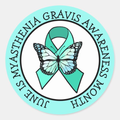 June is Myasthenia Gravis Awareness Month   Button Classic Round Sticker