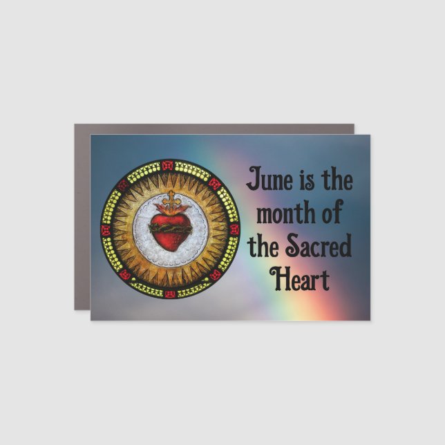 June is the month of the Sacred Heart Car Magnet (Front)