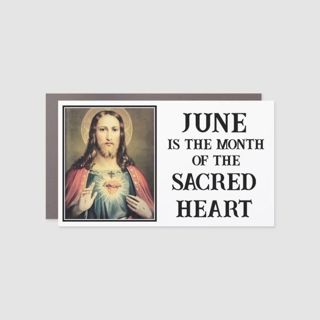 June is the month of the Sacred Heart Car Magnet (Front)