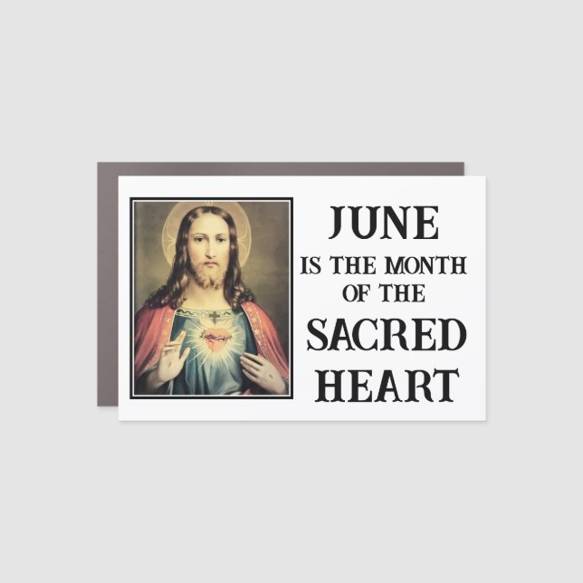 June is the month of the Sacred Heart Classic Art  Car Magnet (Front)