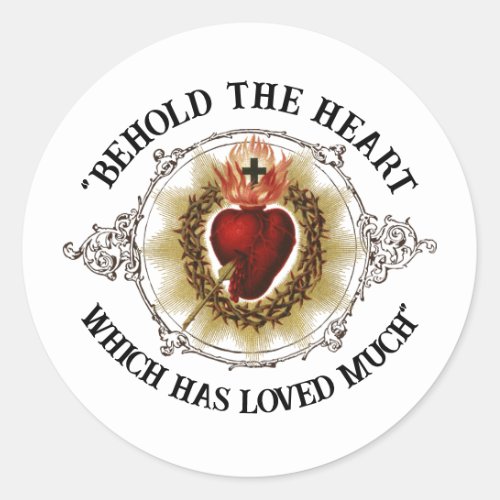 June is the Month of the Sacred Heart Classic Round Sticker
